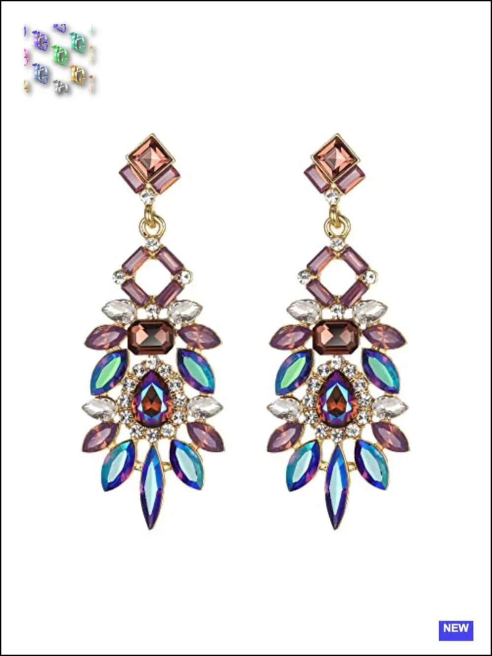Crystal Zinc Alloy Marquise Geometric Drop Dangle Earrings